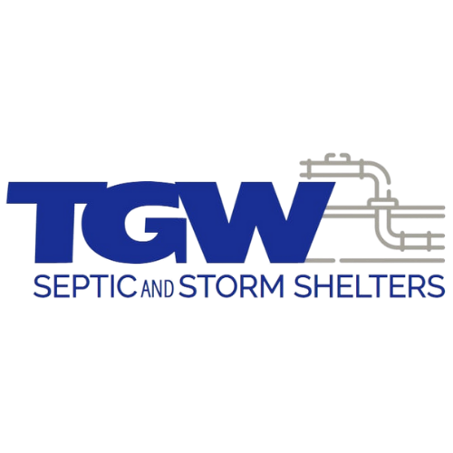 TGW Septic and Storm Shelters company logo with pipe graphic